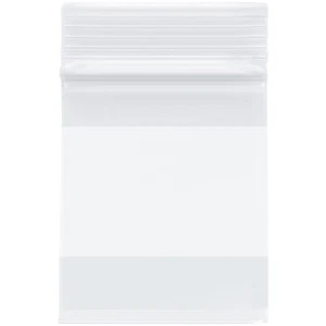 Plymor 2,5" x 3", 4 Mil mit weißem Block Schwerlast Reißverschluss wiederverschließbare Plastiktüten - Bild 1 von 2