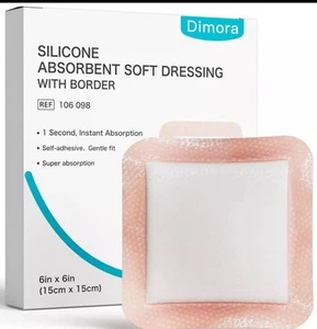 Dimora Silikon super saugfähige Wundauflagen - 10er Pack, 6 x 6 Zoll - Bild 1 von 2