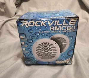 Rockville Audio RMC80 Altoparlanti Marini 8" 2 Vie 400 Watt Bianco Auto Esterno - Foto 1 di 11