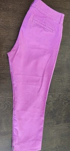 Ann Taylor Loft Hot Pink Pants Zipper Ankle Women 6p/26.5 Low Rise In seam 22 - Picture 1 of 5