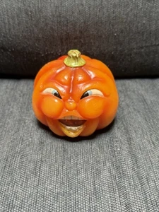 Grande candela cera arancione Halloween vintage anni 90 Jack O lanterna zucca - Foto 1 di 9