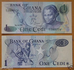 Ghana 1 Cedi BANKNOTE 1976 UNC - Picture 1 of 1