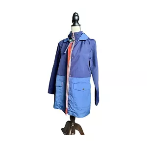 Joules Blue waterproof breathable hooded raincoat drawstring waist, size 4 - Picture 1 of 13