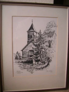 Eichener Kirche gezeichnet von Cantale Sonntag Bild Zeichnung - Bild 1 von 3
