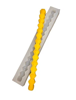 12.5” Silicone Honeybee Taper candle Mold Bee On Hex - Image 1 of 4