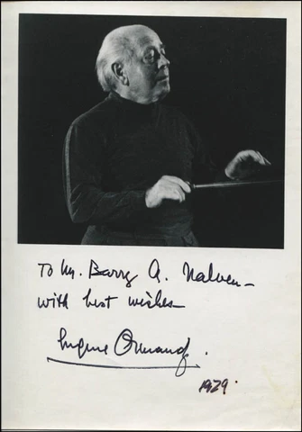 EUGENE ORMANDY - AUTOGRAPHED INSCRIBED PHOTOGRAPH 1979 Cover