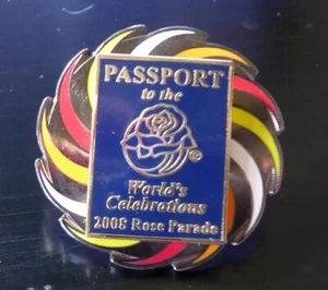 2008 Rose Parade Pin Passport to the World's Celebrations 2 Layers - Picture 1 of 2