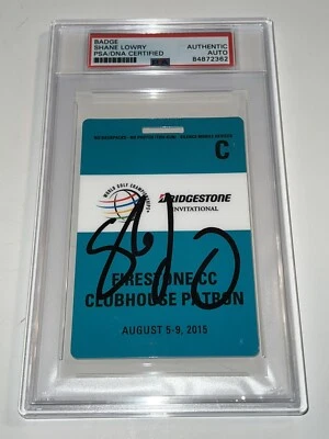 Shane Lowry Signed  Autographed 2015 World Golf Championship Winner Badge PSA - Image 1 of 3