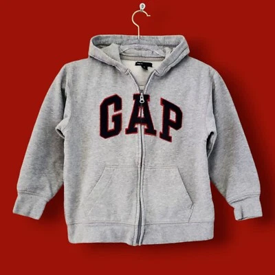 Sudadera con Capucha Gap Kids Gris Cremallera Completa Talla M 8 Azul Logo Jóvenes Niños Mediana Foto 1 de 4