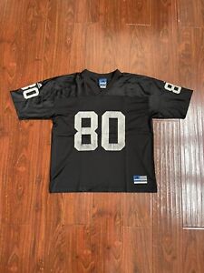Vtg Adidas Oakland Raiders Jerry Rice #80 Home Jersey Size M/L Black LA LV