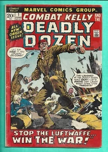 Combat Kelly Deadly Dozen #1 Marvel 1972 Guerra 3.5 Ayers Mooney Arte Severin Cubierta - Imagen 1 de 2