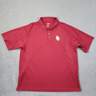 Oklahoma Sooners Polo Mens XL Red Performance Short Sleeve Shirt OU University - Image 1 of 4