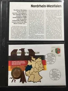 BRD NUMISBRIEF 1993 NRW NORDRHEIN-WESTFALEN WAPPEN MÜNZBRIEF ua17 - Imagen 1 de 4