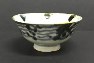 Mazuma *A215 China 清代中晚期青花瓷手绘花卉图老碗 Qing Dynasty Porcelain Small Bowl 3.5" - Picture 1 of 9
