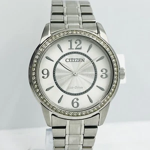 Citizen Women's Silhouette Silver Crystal Eco-Drive 39mm Watch J830-S094658 - Picture 1 of 8