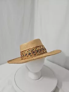 Miriam Lefcourt Elegantly Yours Hand Crafted In Italy Straw Brim Hat - Picture 1 of 8