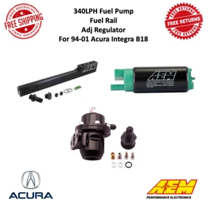 AEM 340LPH Fuel Pump & Fuel Rail & Adj Regulator Fits 94-01 Acura Integra B18 - Bild 1 von 12
