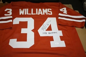TEXAS LONGHORNS RICKY WILLIAMS #34 SIGNED CUSTOM JERSEY 1998 HEISMAN JSA WIT    - Picture 1 of 3