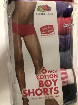 Paquete de 6 pantalones cortos Fruit Of The Loom para mujer talla 5/S NUEVOS SELLADOS Foto 1 de 4
