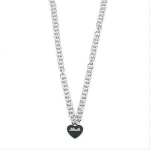 Collana Donna LIUJO LJ633 in Ottone con Cuore Logato Nero 70 cm - Picture 1 of 3