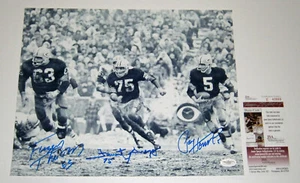 PACKERS Forrest Gregg Paul Hornung Fuzzy Thurston firmado 11x14 MUD foto certificado de autenticidad JSA - Imagen 1 de 5