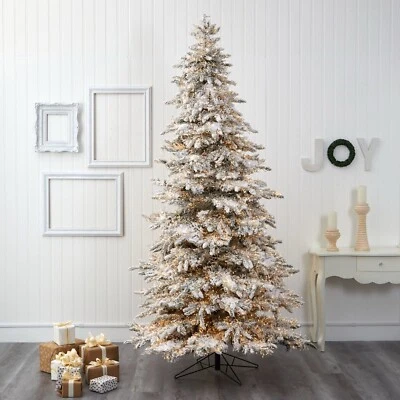 7.5’ Flocked Grand Northern Rocky Fir Artificial Christmas Tree. Retail $1369 - Image 1 of 4