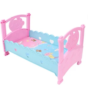 Mini Lovely Simulation Doll Bed Cribs Furniture Baby Play House Toys Accessories - Picture 1 of 10
