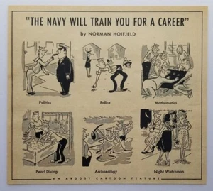 The Navy Will Train You For A Career 1953 Cartoon Norman Hoifjeld - Picture 1 of 1