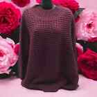 French Connection Womens Large Sweater Mozart Popcorn Cotton Berry Purple Nwot