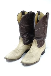 Stivali da cowboy vintage in pelle marrone marrone Nocona western da uomo 10,5 - Foto 1 di 12