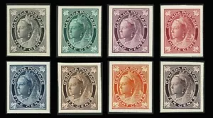 CANADA #66P-73P; ½¢-10¢ QUEEN VICTORIA “Maple Leaf” INDIA PLATE PROOF SET - Picture 1 of 2