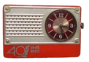 Vintage Wecker Luch-Луч Uhr Tasche mit Aufschrift'40 Jahre aus WWII #20C - Bild 1 von 8