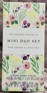 The Somerset Toiletry Co Mini Duo Set Pink Pepper & Lotus Pod Hand Cream & Soap - Picture 1 of 2
