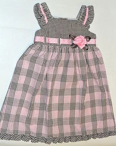 RARE EDITIONS GIRLS BROWN PLAID DRESS - Picture 1 of 2
