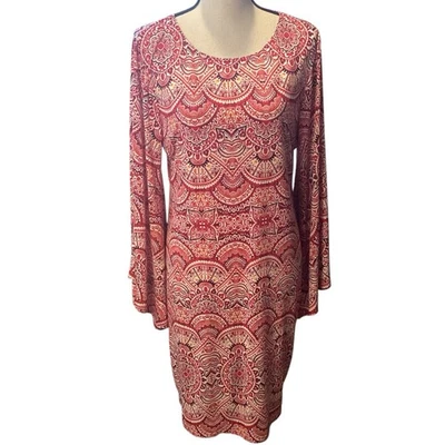 Vestido Estampado Madeline Terciopelo Medianoche Rojo Naranja Manga Mariposa, Grande Hecho en EE. UU. Foto 1 de 4