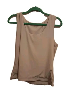 Prendas moldeadoras Tahari, camiseta sin mangas talla grande para mujer, beige elástico acanalado, usada en excelente estado - Imagen 1 de 6