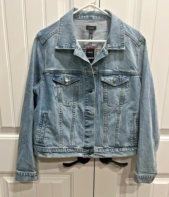 Chaqueta de mezclilla para mujer talla XL lista para rodeo vaquera costera bolsillos camionero boho nueva con etiquetas Foto 1 de 4