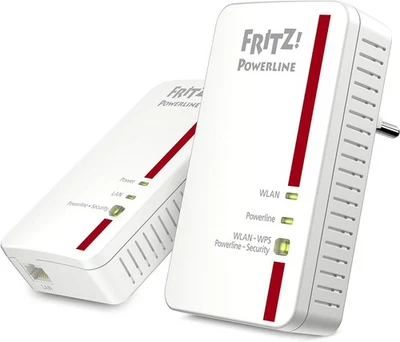 AVM FRITZ!Powerline 1240E/1000E WLAN Set (1,200 MBit/s, WLAN-Access Point - Bild 1 von 3