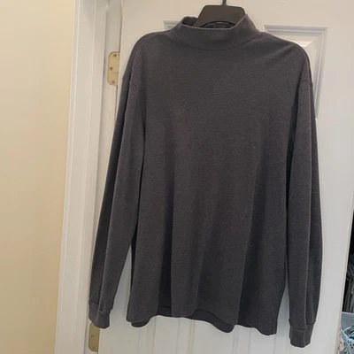John Ashford Men’s Gray Long Sleeve Turtleneck Shirt Cotton Blend, L - Image 1 of 4