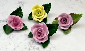 FOUR Large Herend Rose Placecard Holders - Picture 1 of 3