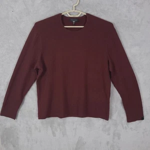 Rag & Bone Sweater Mens 2XL Burgundy  Wool Blend Finch Ribbed Crew Neck - Picture 1 of 15