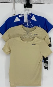 Nike Boys Blue Beige Dri-Fit Short Sleeve Pullover T-Shirt Size XS Lot Of 3 - Picture 1 of 12