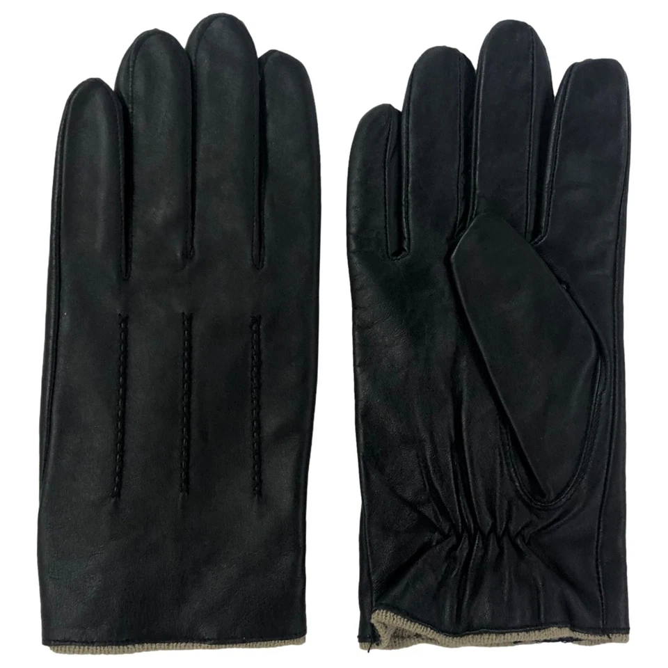 Guantes de cuero negros forrados de acrílico Chaps para hombre X-grandes Foto 1 de 3
