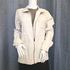 GAP Utility Jacket Women's S Ivory Cotton Cinched Waist - Picture 1 of 14