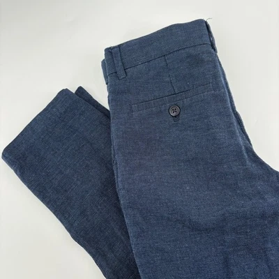 H&M Boys Pants Size 10 Navy Blue Cotton Linen Blend Casual Dress Trousers Kid - Image 1 of 4