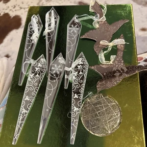 Espejo de cristal adornos navideños decorativos - Imagen 1 de 5