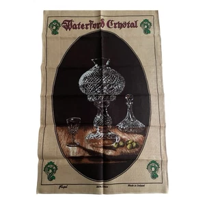 Vintage Waterford Crystal Tea Towel Fingal Ireland 100% Irish Linen New - Picture 1 of 5