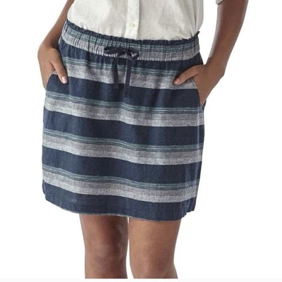 NUEVO CON ETIQUETAS Patagonia Island Cáñamo Playa Falda Rayas Azul Bahía Para Mujer’s XL Foto 1 de 4