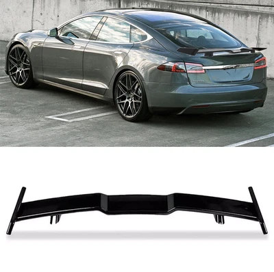 For Tesla 3/S/Y 57" Glossy Black TRD Style Rear Trunk Lip Spoiler Wing Racing  Foto 1 de 4