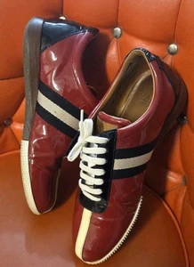 Bally Herren Schweiz Schnürschuhe US 8D Francisca Lackleder Schuhe Rot Sneaker - Bild 1 von 11